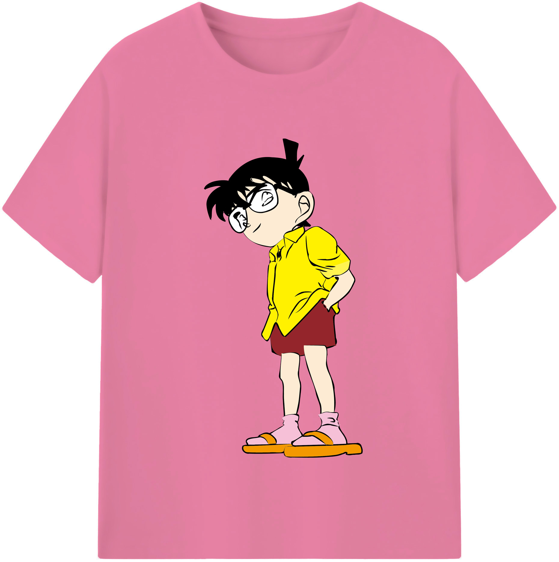 （画像用） 名探偵コナン 江戸川 コナン Detective Conan Conan Edogawa 綿100％半袖Tシャツ（フロントプリント）